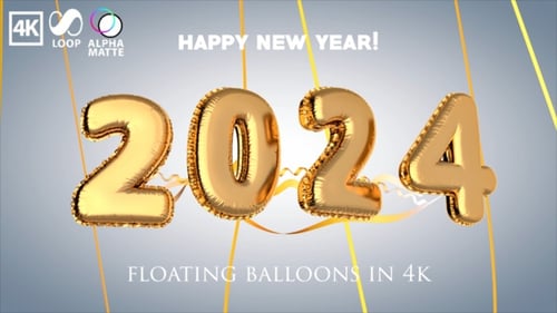 Golden Balloon 2024 New Year Celebration Animation