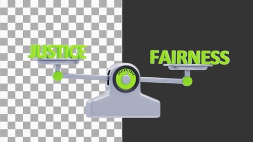 3D Animation of Scales of Justice and Fairness Symbol | Alpha Channel