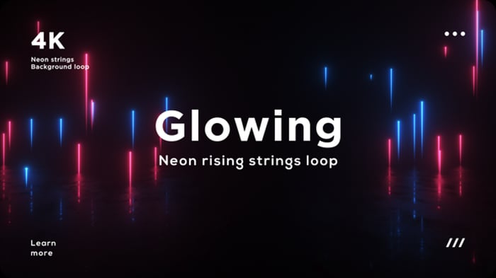 Neon Glowing Frame And Strings Loop, Backgrounds Motion Graphics ft ...