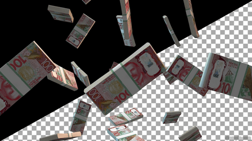 NZD 100 New Zealand Dollar Money Fall Animation | Realistic NZD Currency Rain | Financial Overlay