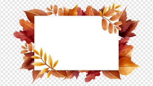 Autumn Frame with White Space Alpha