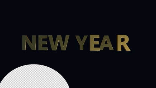 Golden 3D Text Animation for New Year Celebrations