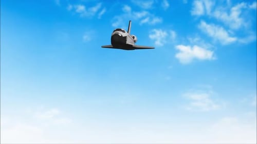 Realistic Space Shuttle Flying Transition Reveal