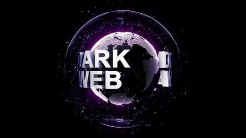 DARK WEB Text rund um die Erde und Technik, mit Alpha Matte, 60 Bilder pro Sekunde, Loop