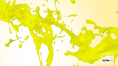 Vibrant Green Liquid Splash Reveal with Alpha Channel