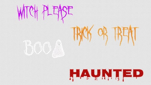 Halloween Text Morph Animation Pack on Transparent Loop