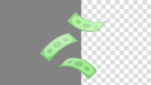 3D-Animation eines Banknotenstapels, der finanziellen Wohlstand darstellt | Alpha Channel