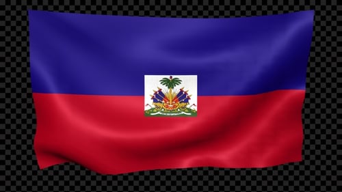 Realistic Waving Flag of Haiti Animation