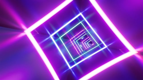 Neon Square Light Metal Tunnel Vj Loop