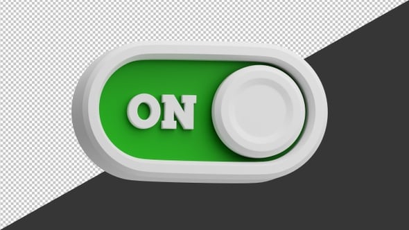 3D On Off Switch Button | Alpha Channel, Elements Motion Graphics ft ...