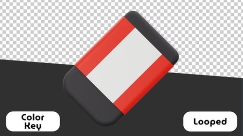 Icono animado en 3D de Eraser | Efecto de clave de color