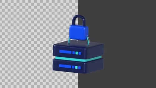 3D Animated Data Locked Icon