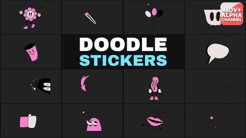 Hand-Drawn Cartoon Doodle Stickers Animation Pack