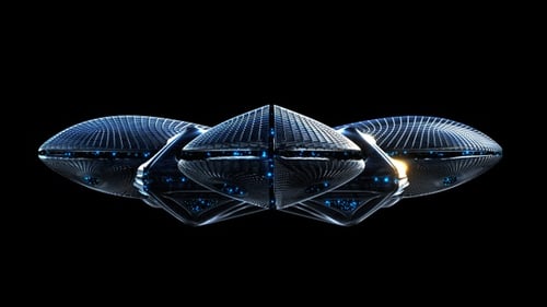 Futuristic Abstract Technology Blue Glowing Objects Animation