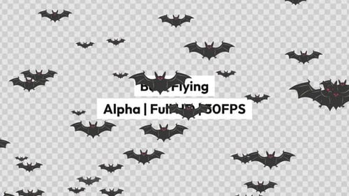 Animated Flying Bats Overlay for Halloween Content