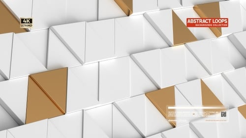 Modern Geometric White and Gold Pattern Animation