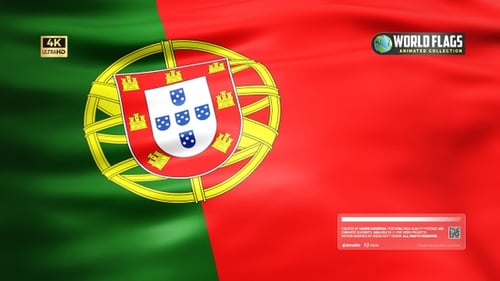Realistic Waving Portugal National Flag