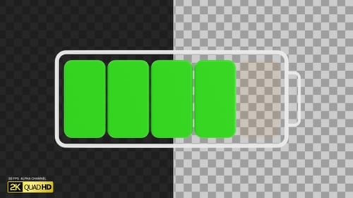 3D Blinking Battery Indicator | Alpha Channel