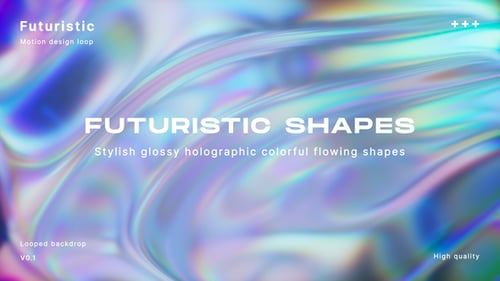 Glossy Liquid Flowing Holographic Shapes Looped Background