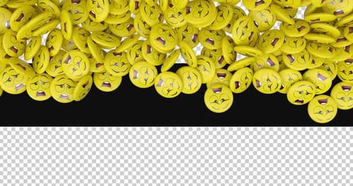 Animated 3D Sad Emojis Cascade Loop