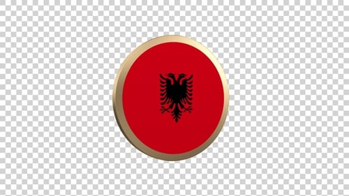 Albania Flag Circle Shape Alpha Loop