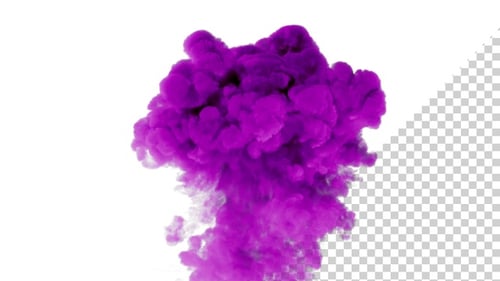 Vivid Purple Smoke Burst Transition with Alpha