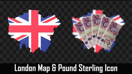 London Map And Pound Sterling Icon | Economic Business Icon