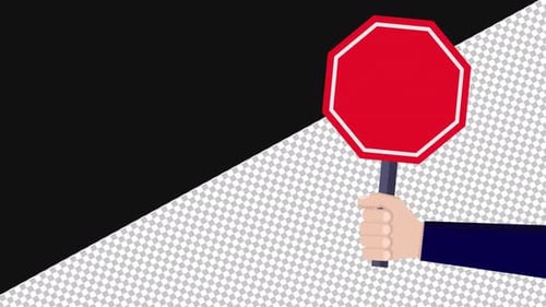 Stop Sign Hand Animation | Alpha Channel