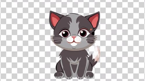 Cute Cat Animated | Alpha Channel