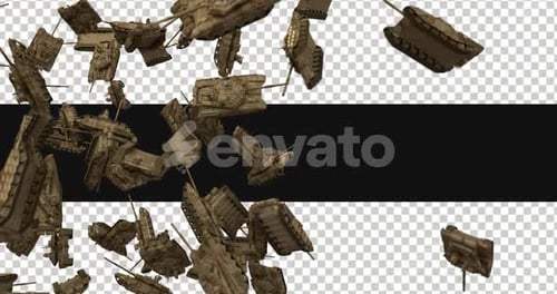 Tanques 3D se movendo pela tela em Alpha