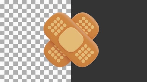 3D Animation of Easy-to-Apply Bandage for Quick First Aid | Alpha Channel
