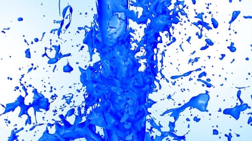 Dynamic Blue Paint Splash Fluid Reveal