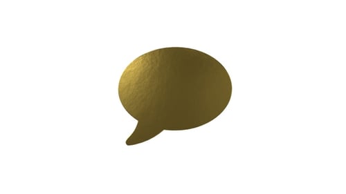 Golden 3D Speech Bubble Icon Rotating Loop