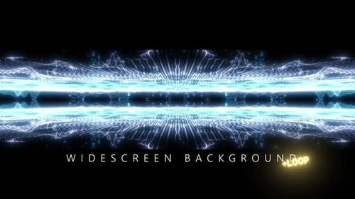 Abstract Digital Glowing Particle Lines Loop Background