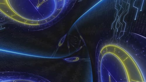 Tunnelanimation von Inside a Clocks Technology, Hintergrund, Loop — Packung