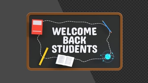 Animación 3D del texto de bienvenida de los estudiantes en Blackboard | Alpha Channel