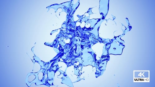Dynamic Blue Fluid Splash Reveal Element Transition