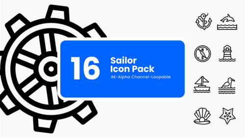Animated Nautical Sailor Icon Pack with Alpha Channel
