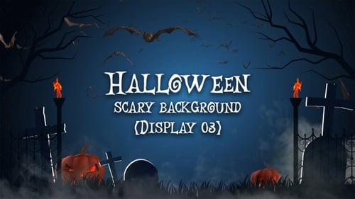Spooky Halloween Graveyard Scene with Rising Moon and Flying Bats