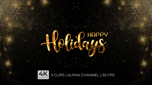 Animated Happy Holidays Script with Sparkling Particles