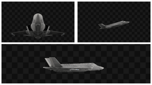 Modern 3D F-35 Fighter Jet Animation with Alpha Channel