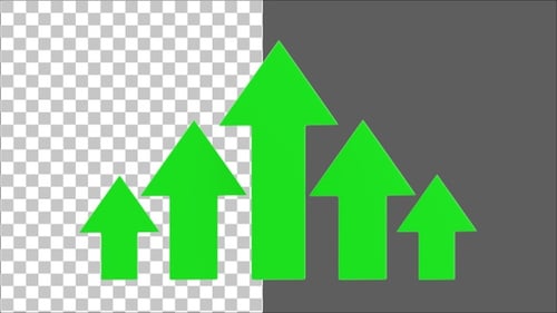 3D Up Arrow Business Growth | Alpha Channel