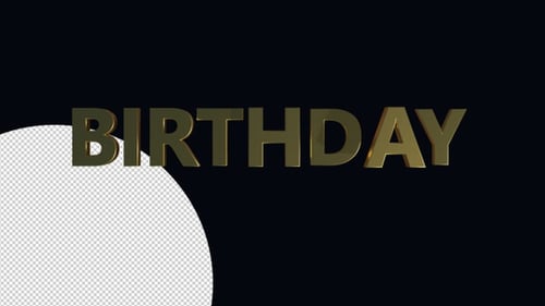 Golden 3D Birthday Text Title Reveal Animation