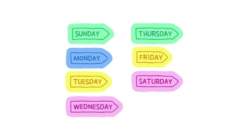 Animated Hand Drawn Days of the Week Labels