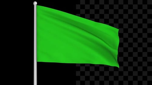 Waving Green Screen Flag Alpha Channel Animation
