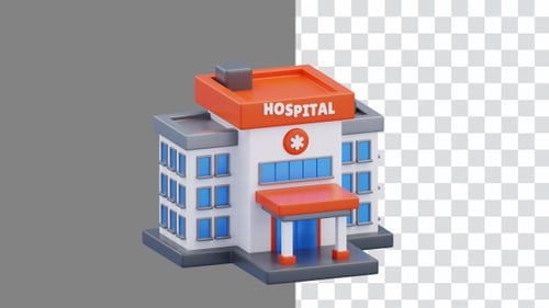 3D Animation of Showing Hospital Building | Alpha Channel