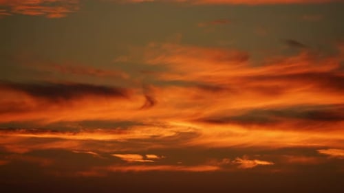 8K Red Yellow Sunset Clouds