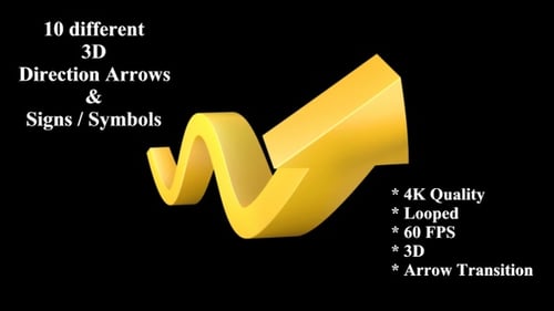 10 Different 3D Direction Arrows included in a Single Video