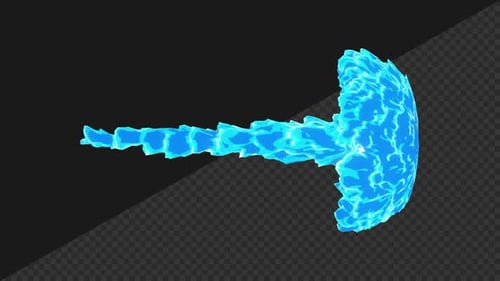 Blue Energy Shield Effect with Electric Power Blast