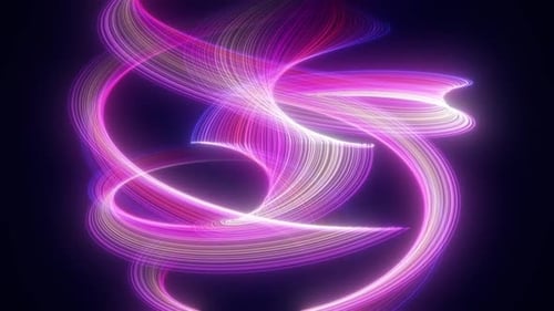 Dynamic Glowing Neon Light Trails Swirl Animation